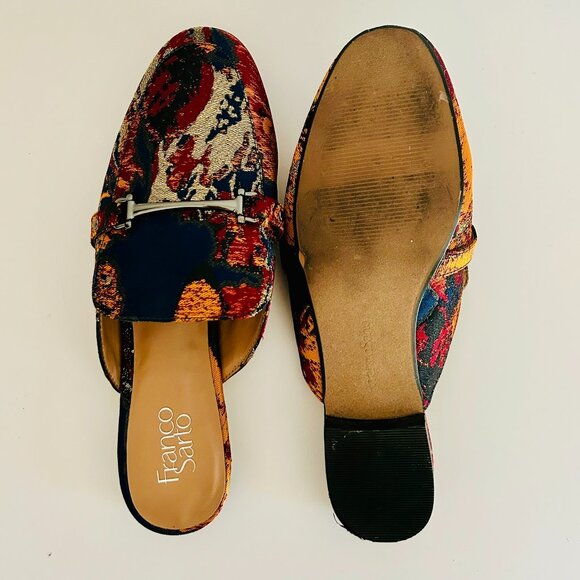 Franco Sarto Abstract Watercolor Jacquard Mules Size 10 - Picture 5 of 5